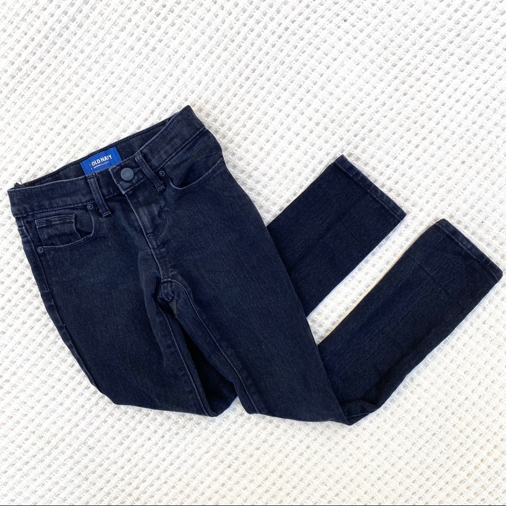 Old Navy girls skinny jeans black wash size 8 slim